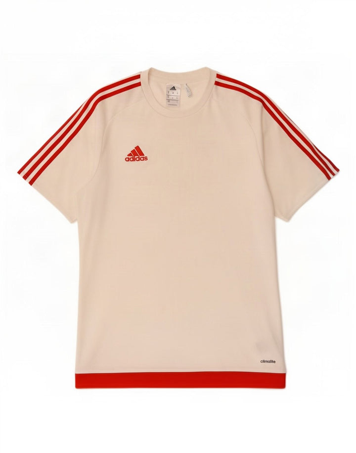 Adidas Herren Climalite T-Shirt Top Mittelweißes Colourblock-Polyester