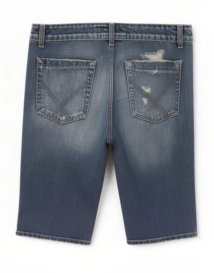 Roy Rogers Herren-Jeansshorts im Used-Look, Größe M, W32, Blau