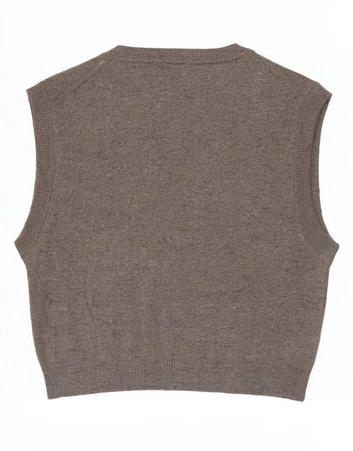 Zara Damen Crop Vest Tank Top UK 10 Small Grau Polyester