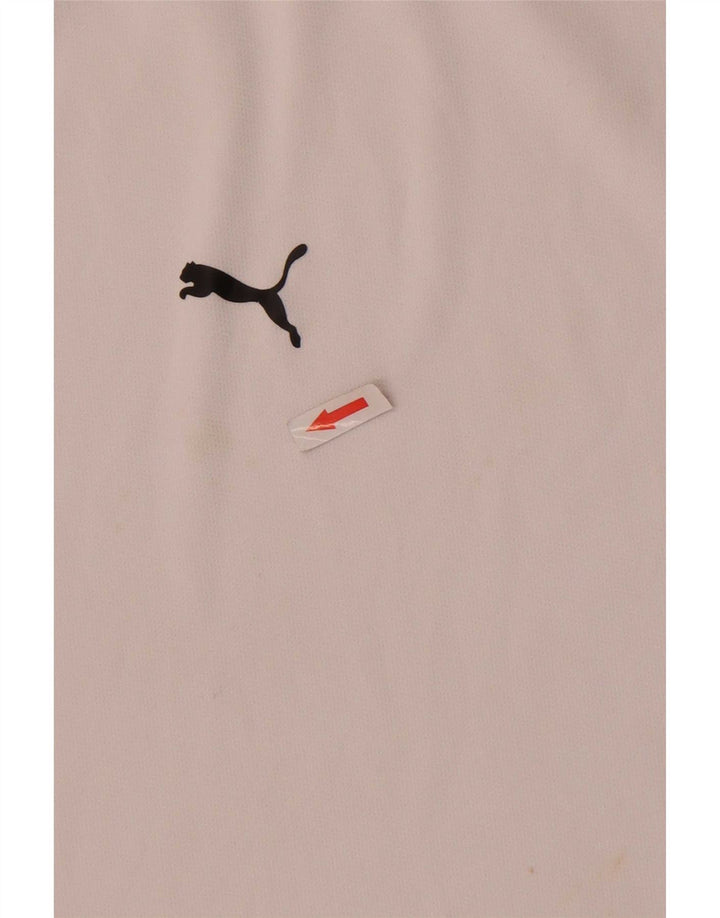 Puma Herren Grafik T-Shirt Top Large Weiß Colourblock