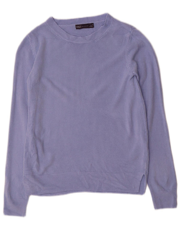 Marks & Spencer Damen-Pullover mit U-Boot-Ausschnitt, Größe S, Blau, Acryl