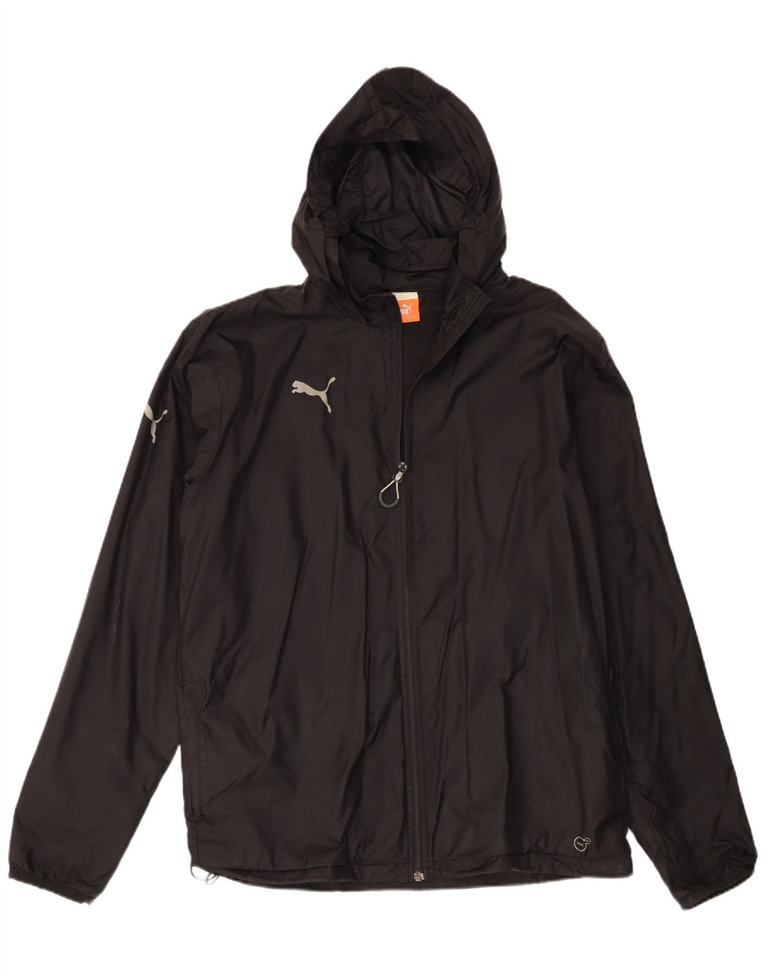 Puma Herren-Regenjacke mit Kapuze, UK 40, großes schwarzes Nylon