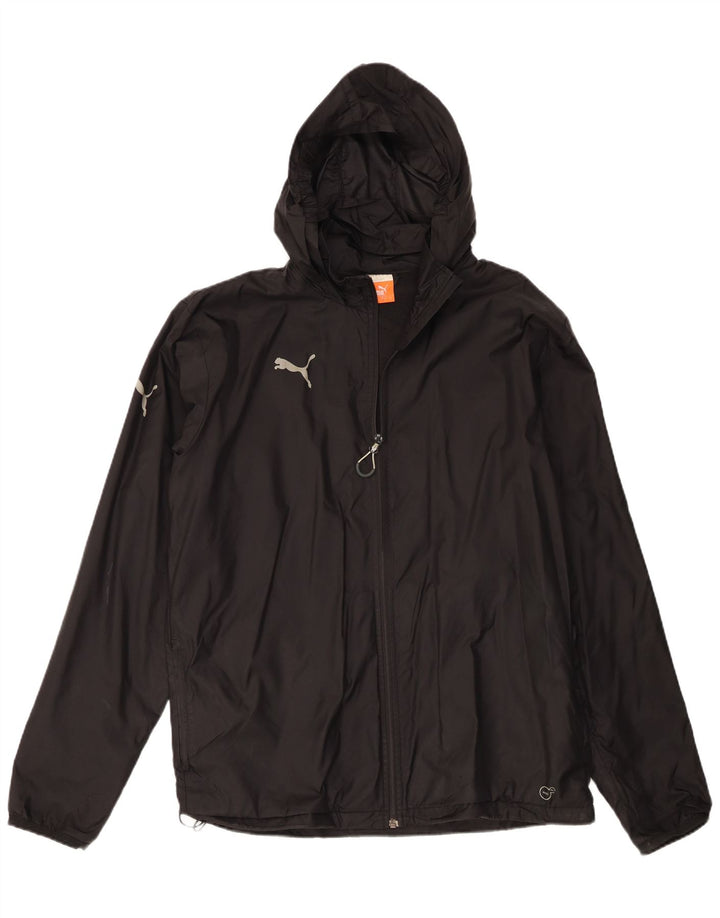 Puma Herren-Regenjacke mit Kapuze, UK 40, großes schwarzes Nylon