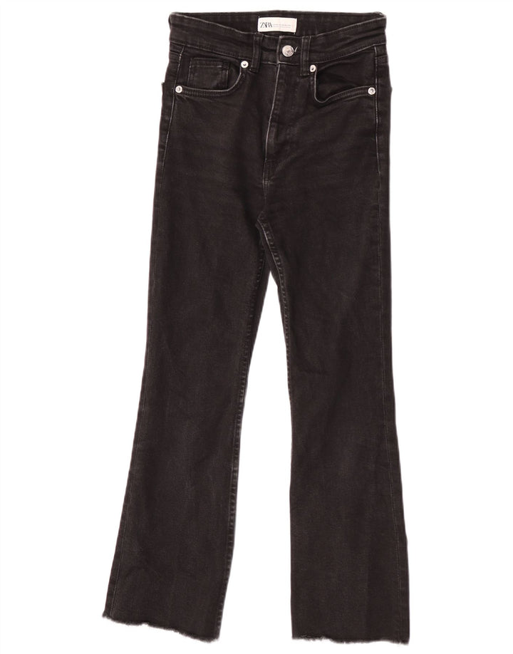 Zara Damen Bootcut Jeans EU 34 2XS W24 L25 Schwarz