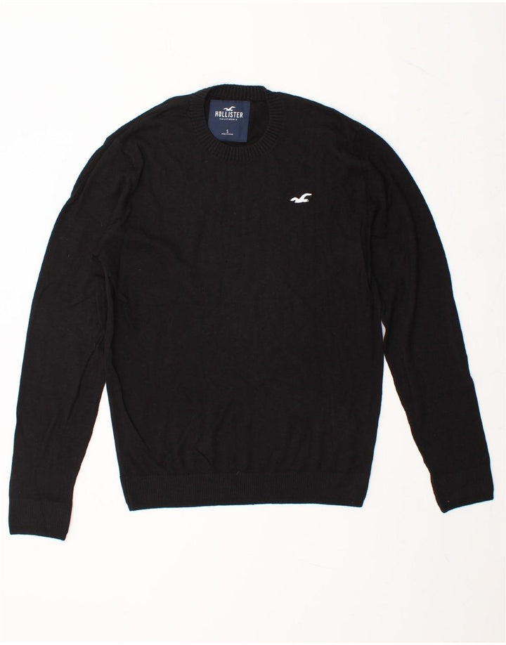HOLLISTER Mens Crew Neck Jumper Sweater Small Black Cotton Vintage Hollister and Second-Hand Hollister from Messina Hembry 