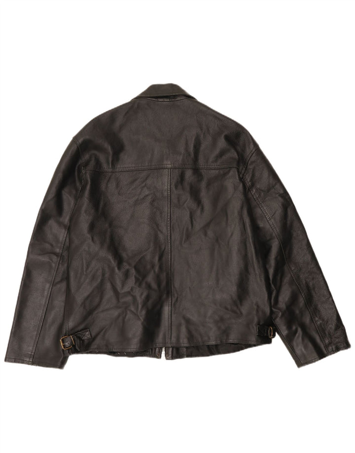 Vintage Herren Lederjacke UK 40 Großes schwarzes Leder