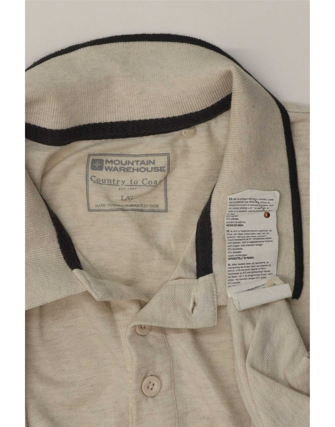 Mountain Warehouse Herren-Poloshirt, große beige Baumwolle