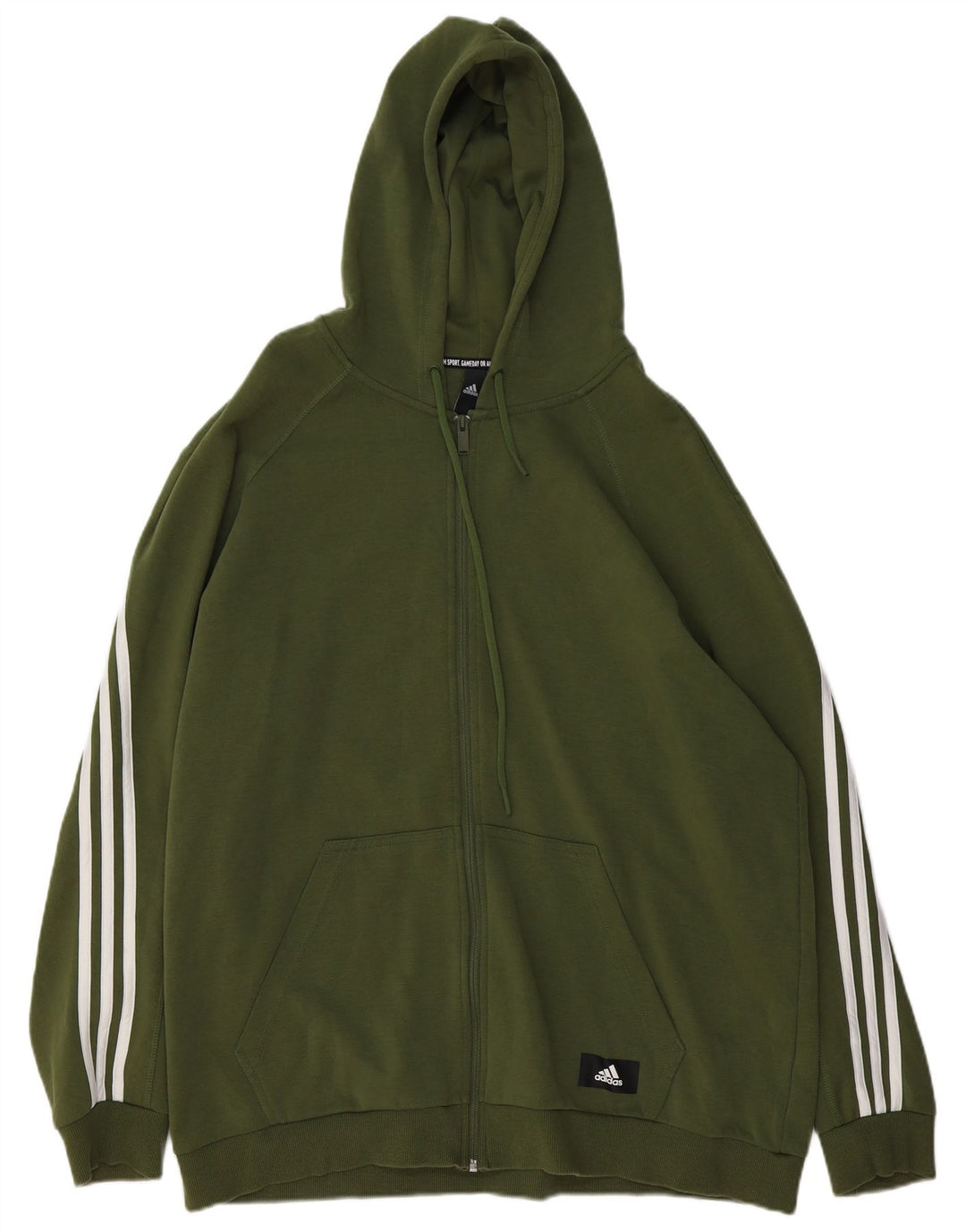 Adidas Herren Zip Hoodie Pullover 2XL Khaki Baumwolle