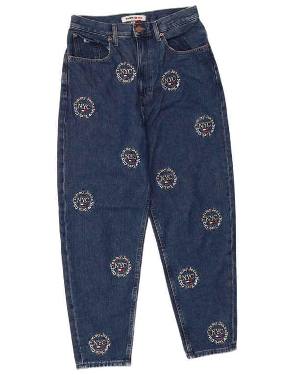 Tommy Hilfiger Damen Graphic High Waist Tapered Jeans W27 L26 Blau