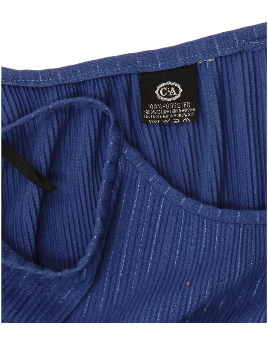 C&A Damen-Sommerkleid, UK 10, klein, blau gestreift, Polyester