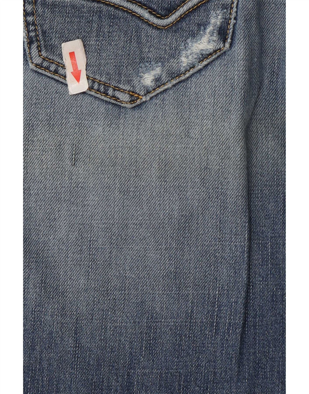 Gas Damen Distressed Straight Jeans W30 L30 Blaue Baumwolle