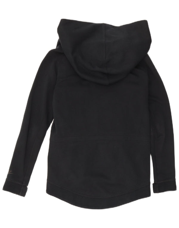 Nike Damen Zip Hoodie Pullover UK 10 Small Schwarz Baumwolle