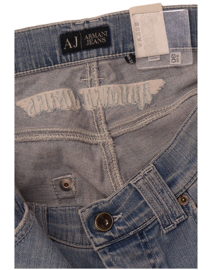 ARMANI Damen Slim Jeans W30 L33 Blaue Baumwolle