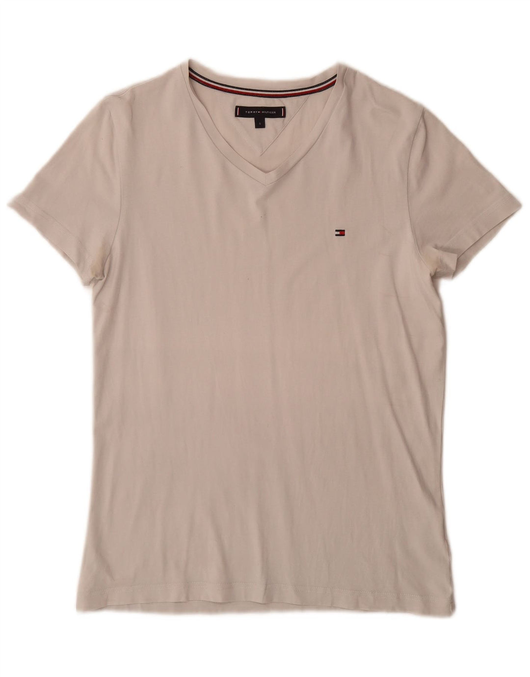 Tommy Hilfiger Herren T-Shirt Top Small Weiß Baumwolle