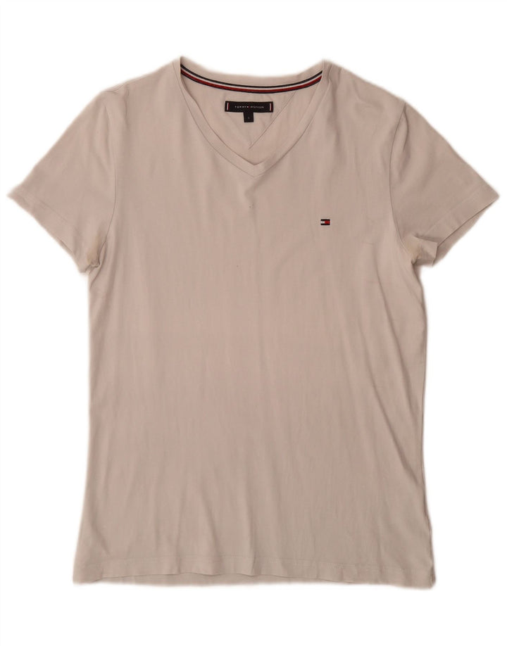 Tommy Hilfiger Herren T-Shirt Top Small Weiß Baumwolle