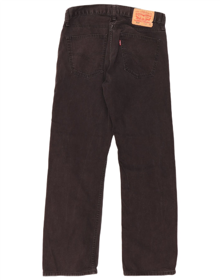 LEVI'S Herren 514 Straight Jeans W32 L30 Schwarze Baumwolle