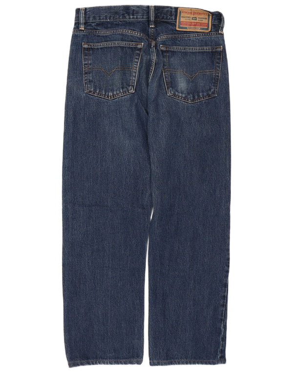 DIESEL Herren Straight Jeans W32 L26 Blaue Baumwolle