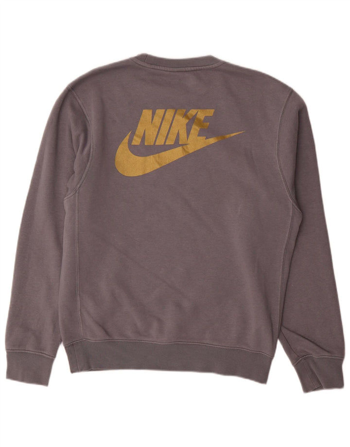 NIKE Herren-Sweatshirt mit Swoosh-Grafik, XS, graue Baumwolle