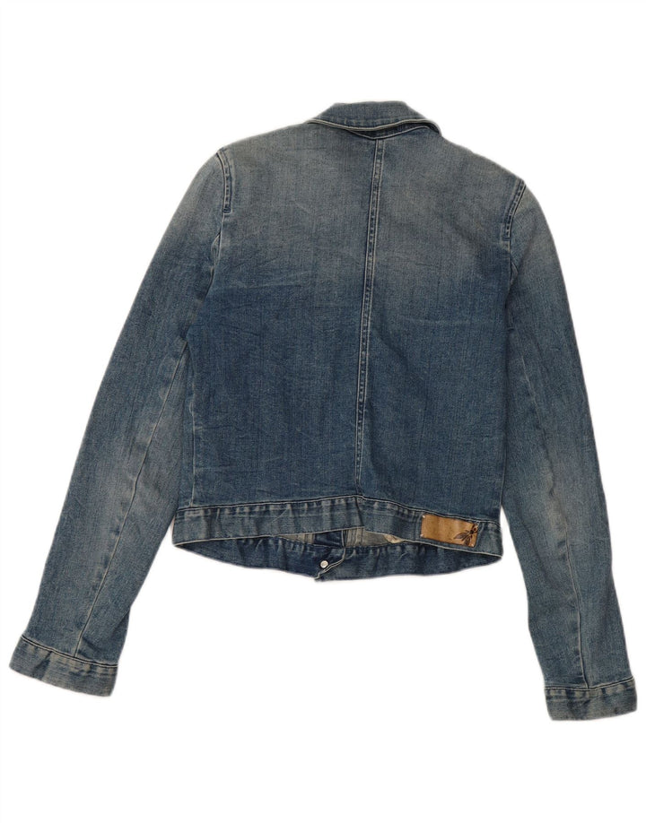 Vintage Damen Crop Jeansjacke IT 40 Kleine blaue Baumwolle