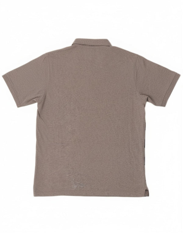 Reebok Herren Poloshirt Mittelgrau gestreift aus Baumwolle