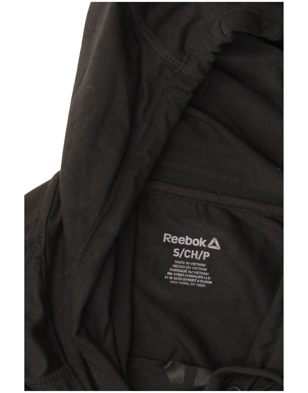 Reebok Damen-Pullover mit übergroßem grafischem Kapuzenpullover, Gr. 10, Größe S, Schwarz