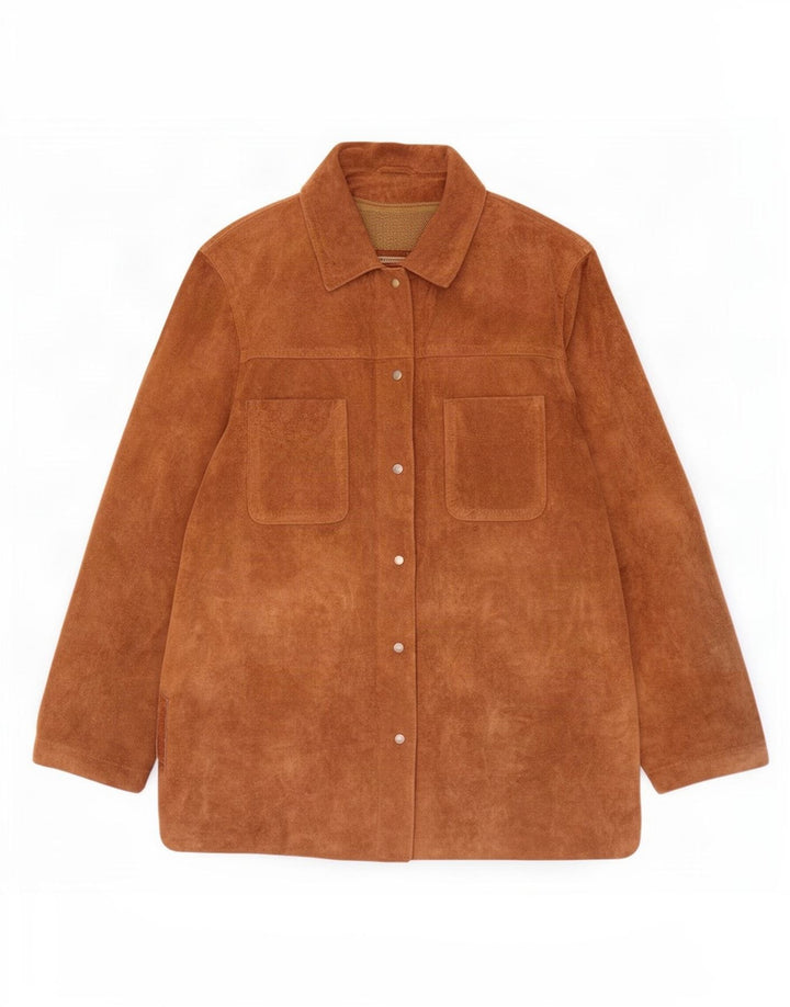 Privilegi Damen Wildlederjacke IT 46 Großes braunes Leder