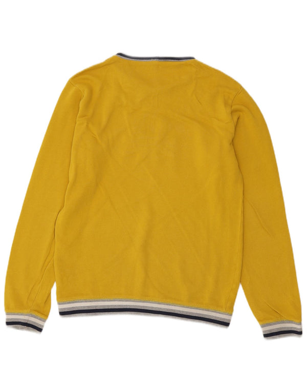 Benetton Jungen-Pullover mit Rundhalsausschnitt, 13–14 Jahre, 3XL, gelb gestreift