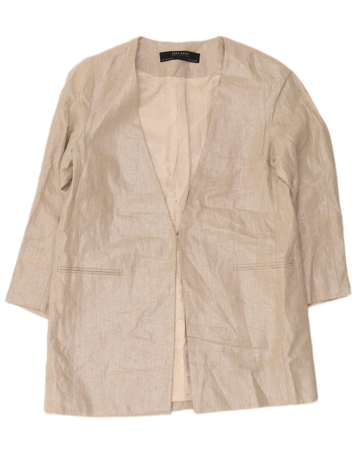 Zara Damen-Blazer mit 3/4-Ärmeln, Gr. 14, Grau