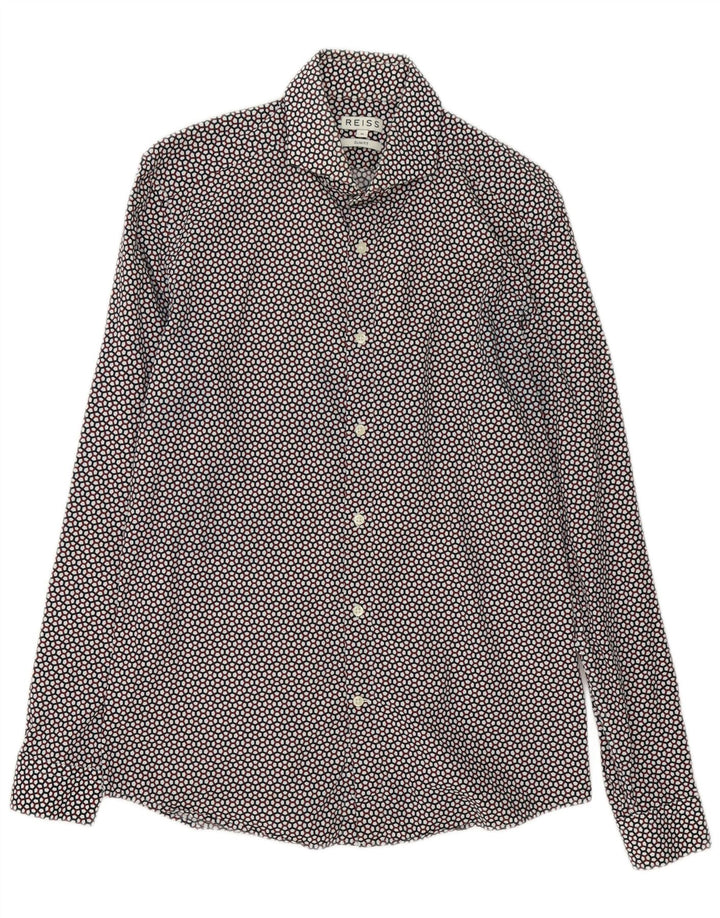 Reiss Herren-Slim-Fit-Hemd aus mittelgroßer, mehrfarbiger, geometrischer Baumwolle