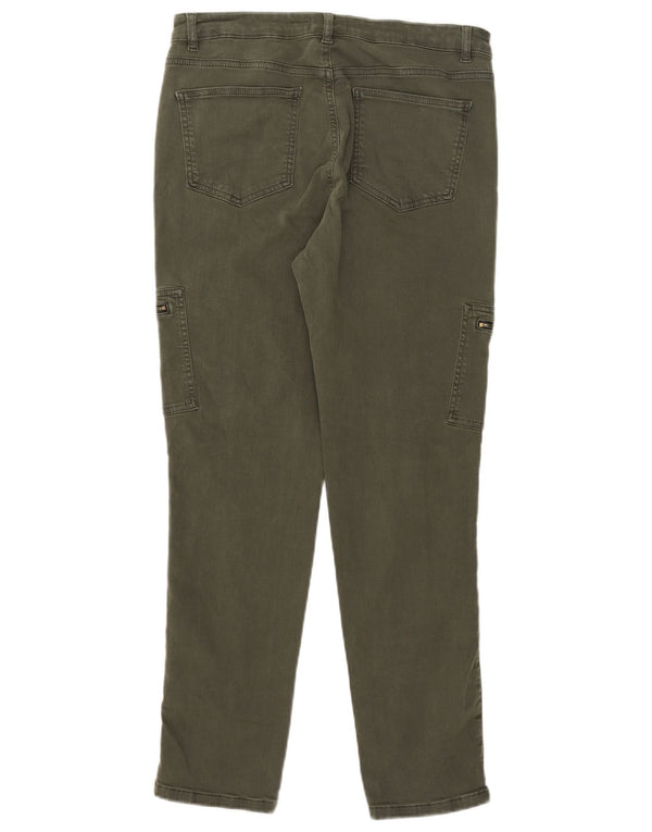 MINT VELVET Damen Cargo Slim Jeans UK 14 Large W32 L28 Khaki Baumwolle