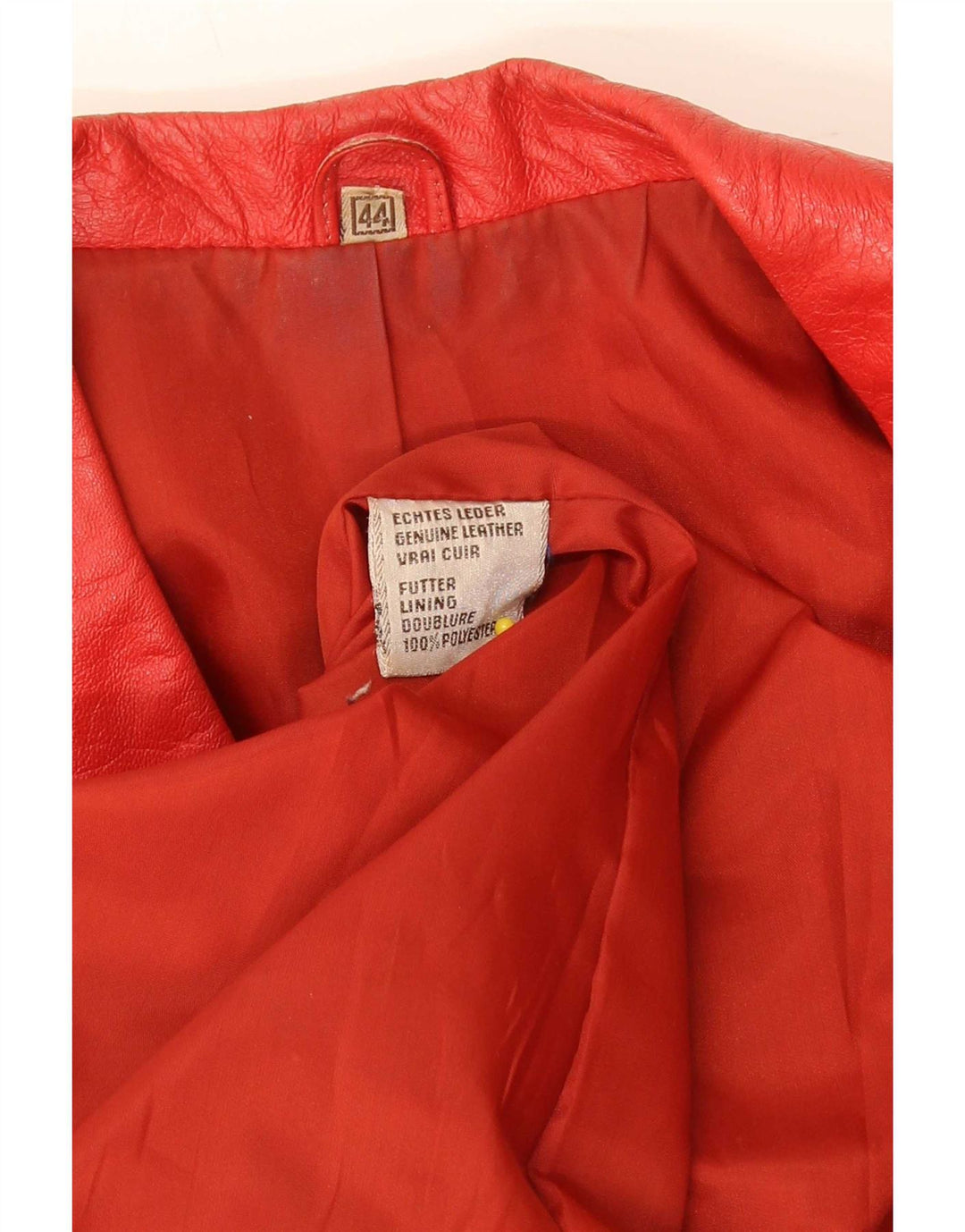 Vintage Herren 2 Knopf Leder Blazer Jacke EU 44 XL Rot