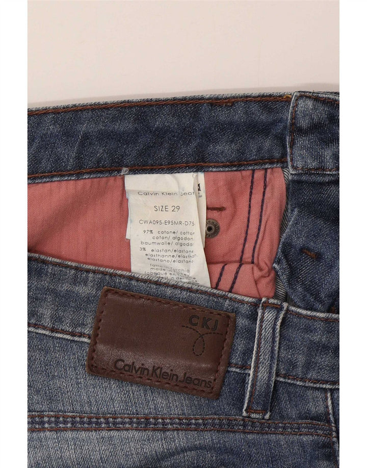 Calvin Klein Damen Slim Jeans W29 L33 Blaue Baumwolle