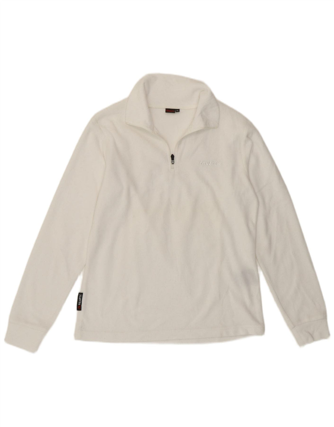 Invicta Damen-Fleecepullover mit Reißverschluss am Hals, UK 14, Mittelweiß, Polyester