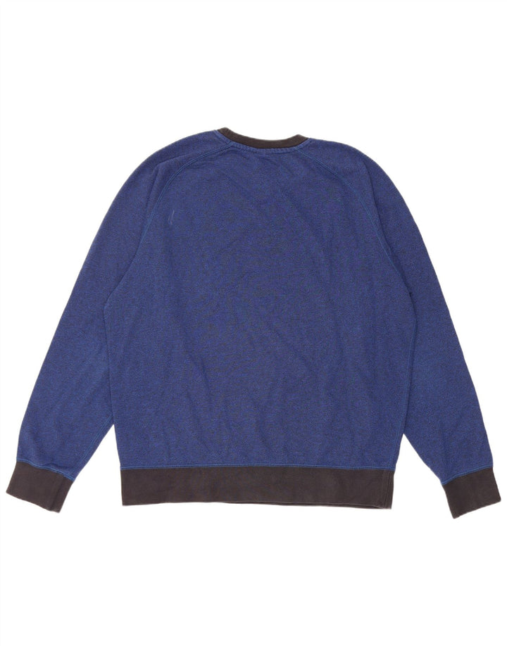 Nike Herren-Sweatshirt-Pullover, groß, blaue Farbblock-Baumwolle