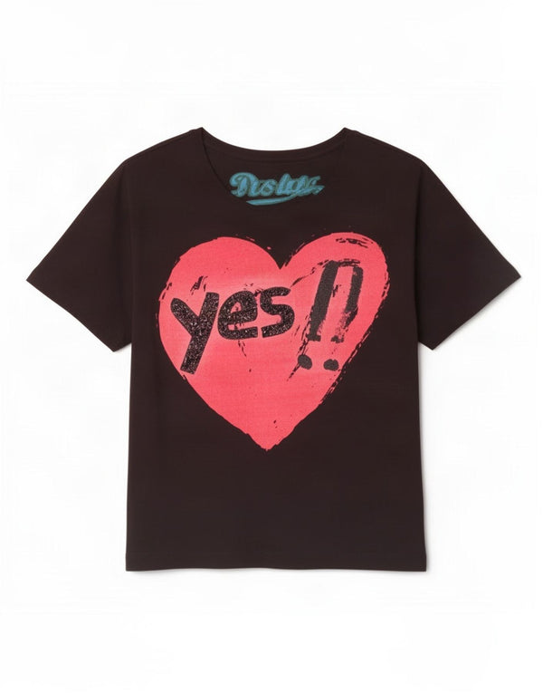 Desigual Damen Graphic T-Shirt Top UK 14 Medium Schwarz