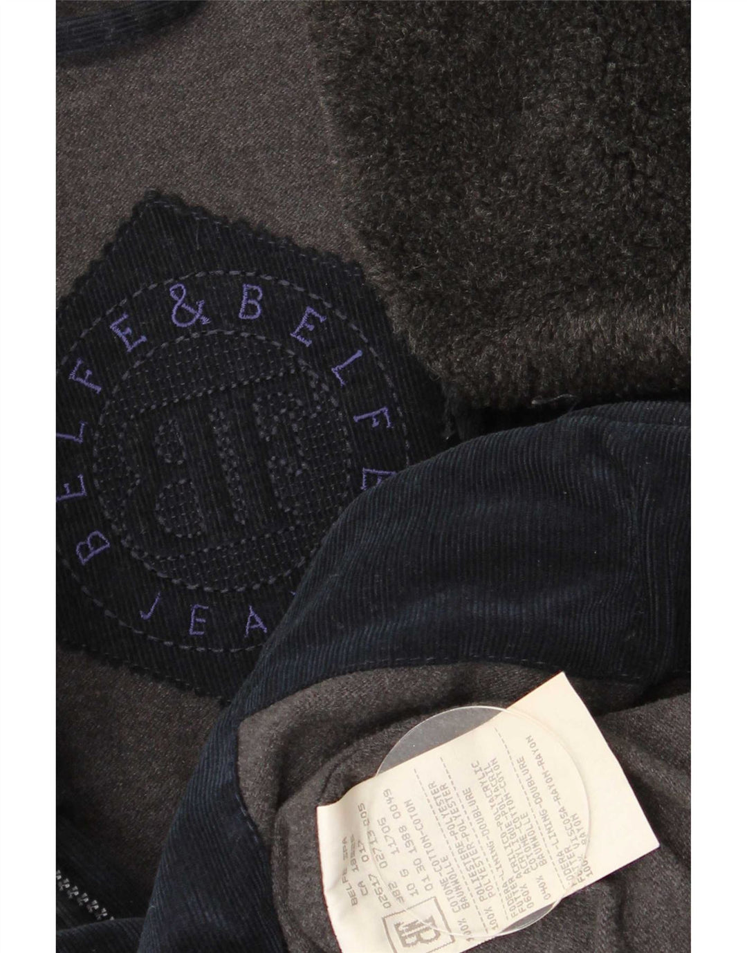 Gepolsterte Cordjacke für Herren von Belfe & UK 38, mittelmarineblaue Baumwolle