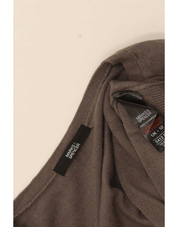 Marks & Spencer Damen Strickjacke Pullover UK 12 Mittelgraue Viskose