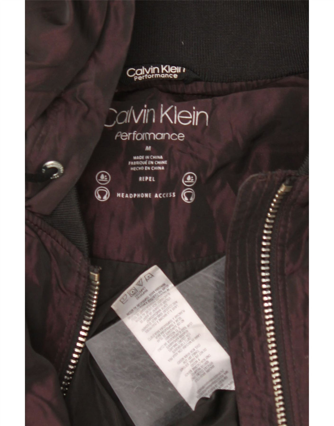 CALVIN KLEIN Damen Übergroße Bomberjacke mit Kapuze, UK 14, mittleres Burgunderrot