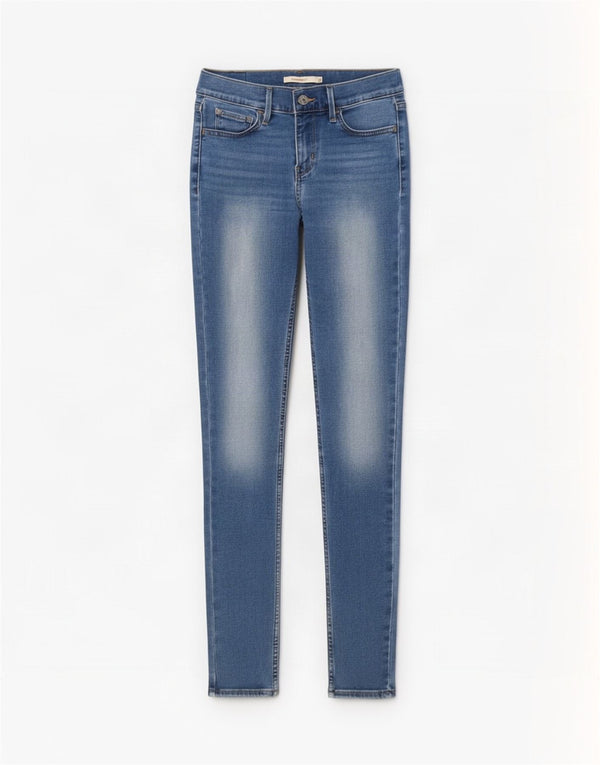 Levi's Damen 710 Super Skinny Jeans W27 L30 Blaue Baumwolle