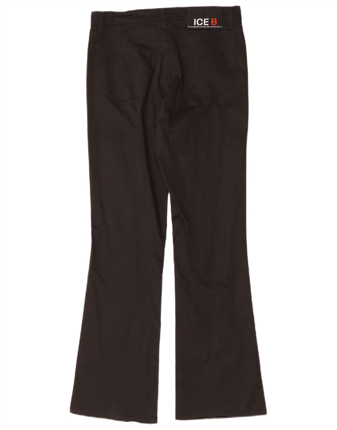 Iceberg Damen Bootcut Freizeithose W28 L30 Schwarz Baumwolle