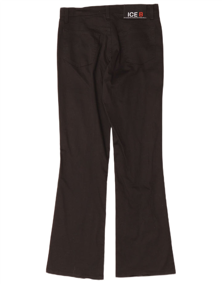 Iceberg Damen Bootcut Freizeithose W28 L30 Schwarz Baumwolle
