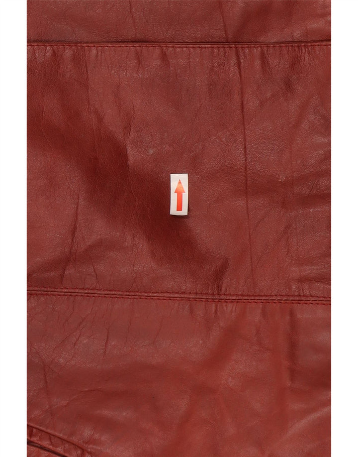Schegge Damen-Blazerjacke aus Leder mit 3 Knöpfen, IT 44, mittelbraunes Leder