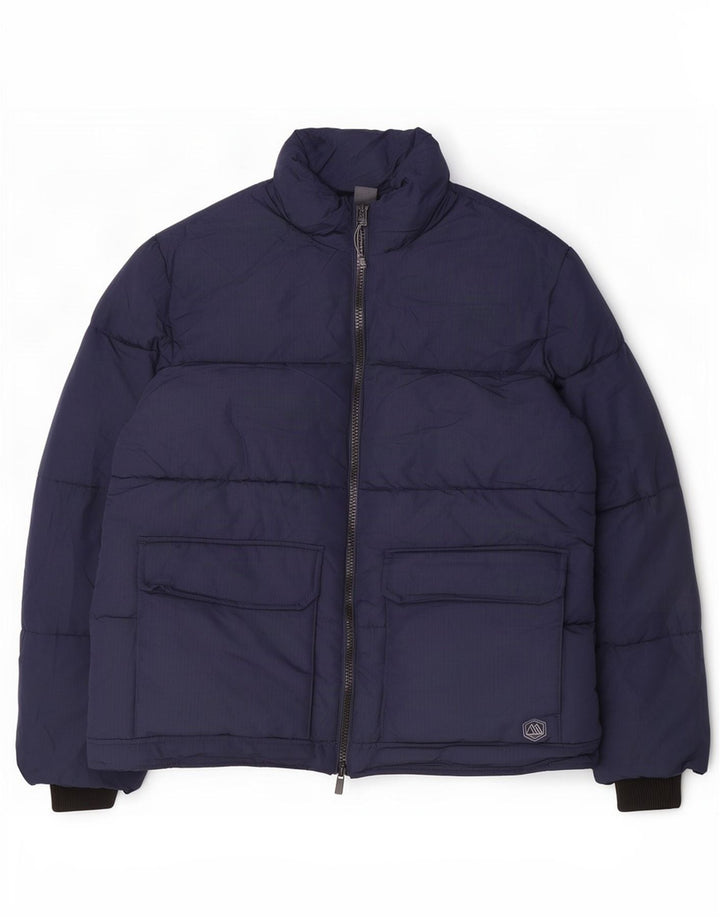 Marks & Spencer Herren Wattierte Jacke UK 42 XL Marineblau Polyester