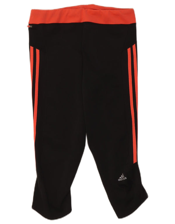 Adidas Damen Climalite Capri-Leggings UK 14 Mittelschwarz Farbblock