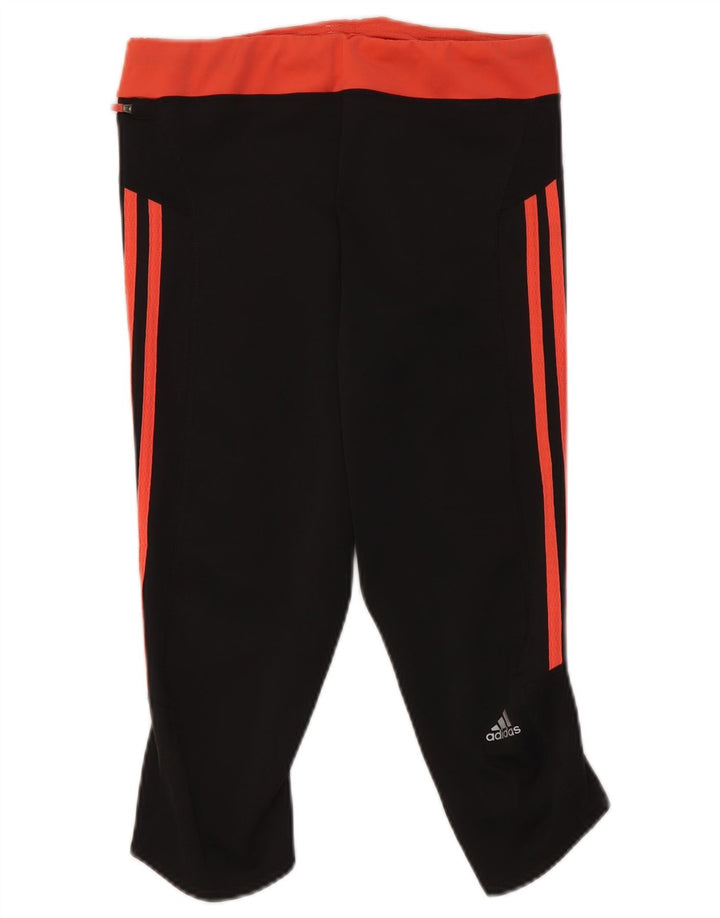 Adidas Damen Climalite Capri-Leggings UK 14 Mittelschwarz Farbblock