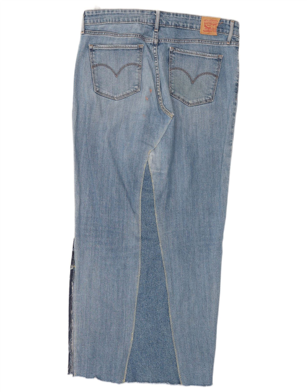 Levi's Damen 711 Midi-Jeansrock W30 mittelblaue Baumwolle