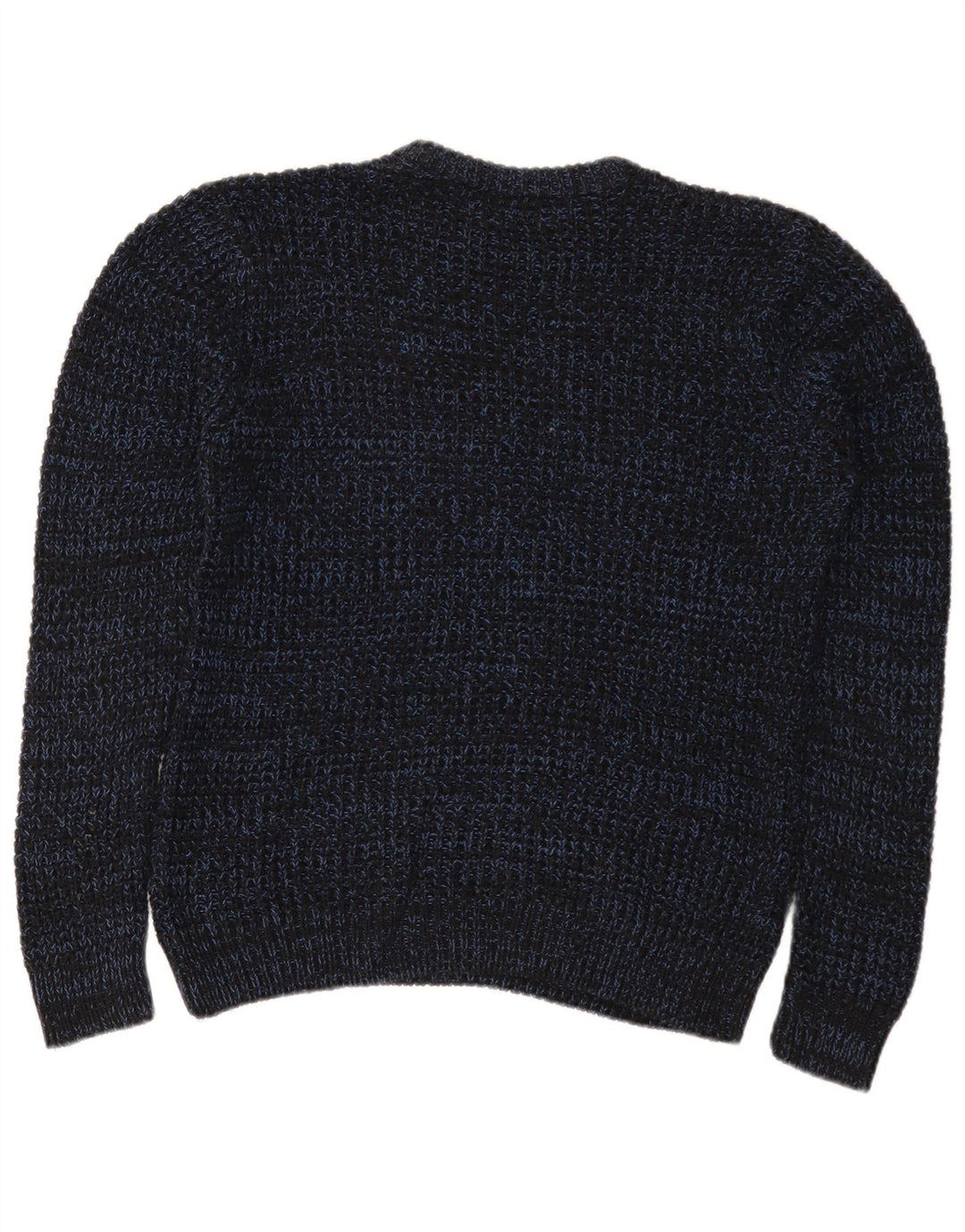 Cos Herren-Pullover mit Rundhalsausschnitt, Größe S, marineblau gesprenkelte Baumwolle