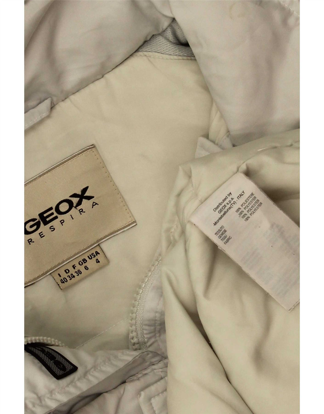 Geox Womens Hooded Oversized Wattierte Jacke UK 6 XS Weiß Polyester