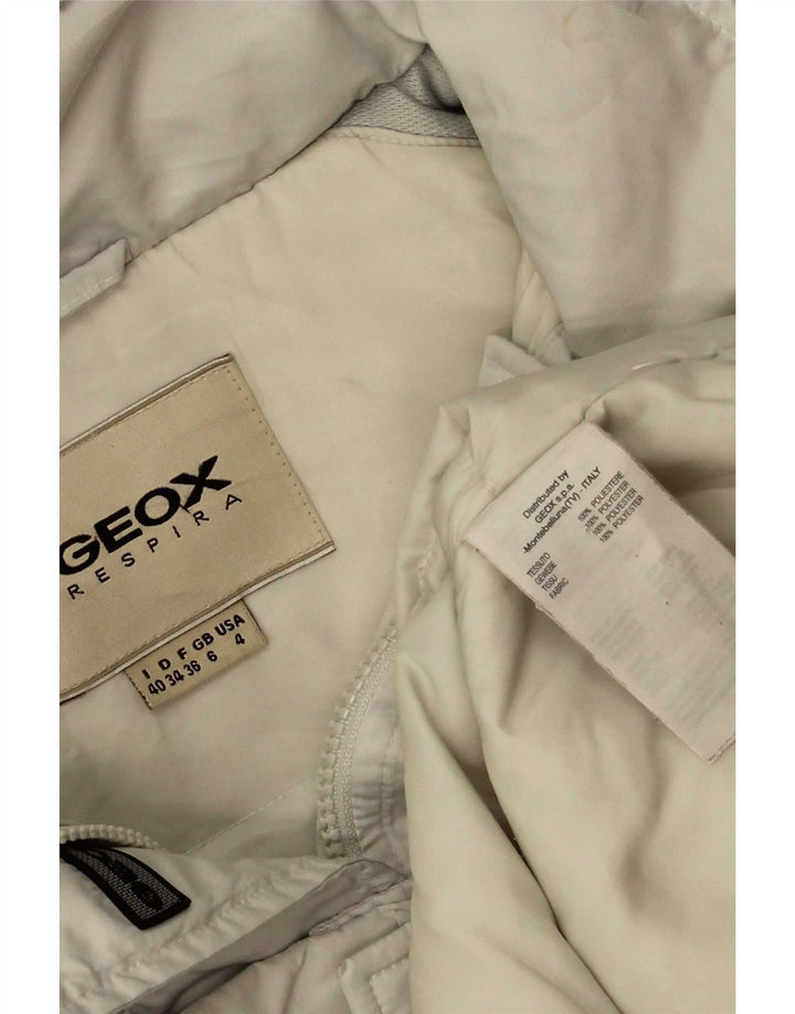 Geox Womens Hooded Oversized Wattierte Jacke UK 6 XS Weiß Polyester