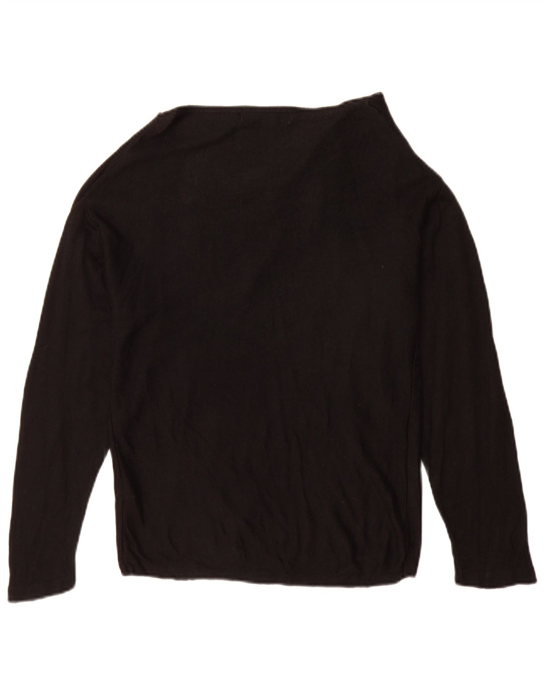 Zara Damen Top Langarm UK 14 Medium Schwarz Viskose